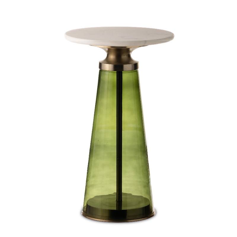 Handcrafted Glass Drink Table - Green